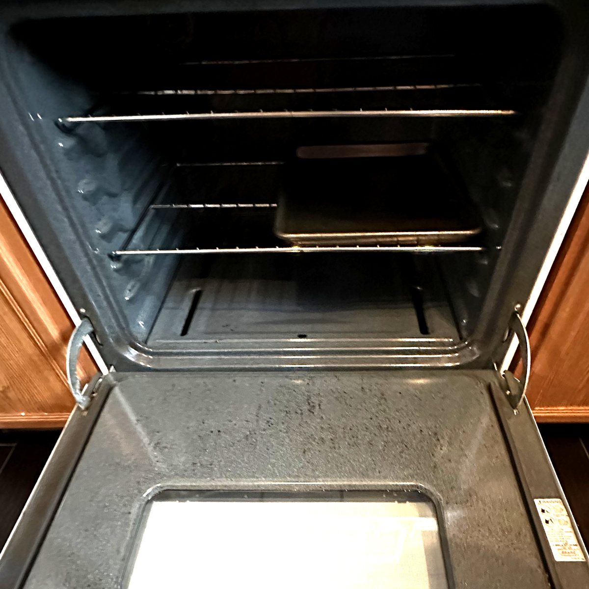 Oven interior before and after a deep clean — after